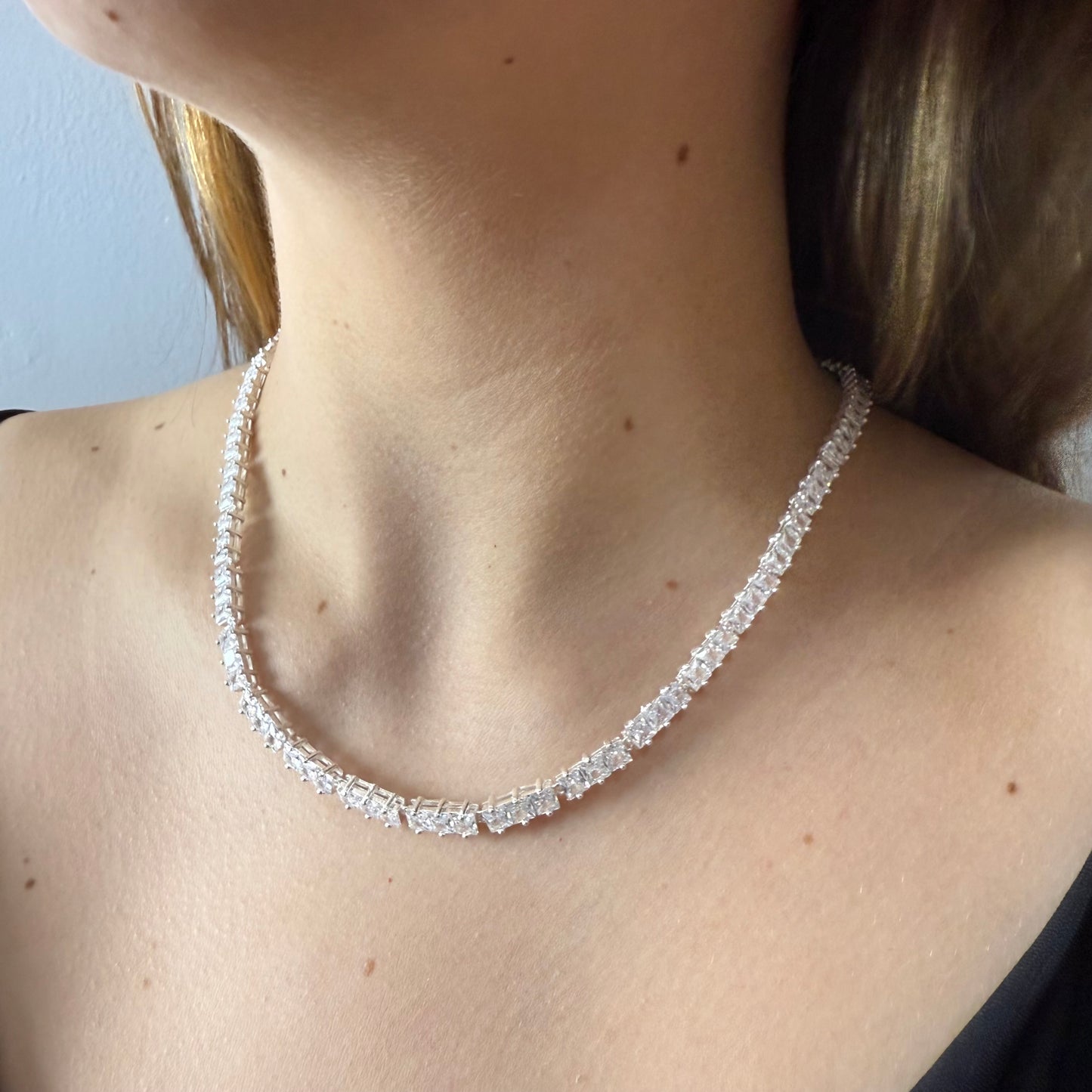 Cadena Tennis en Plata 925 con circones blancos