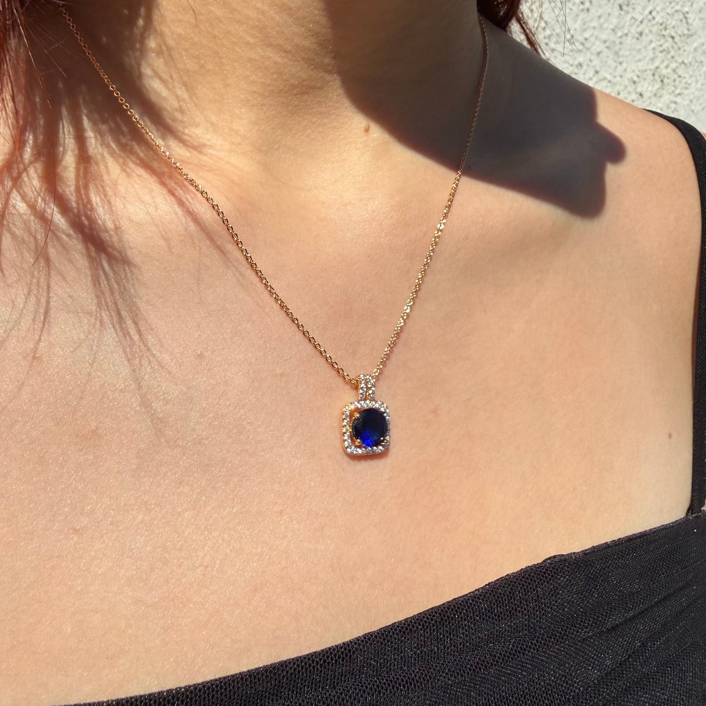Cadena Cielo Azul- Oro Rosa