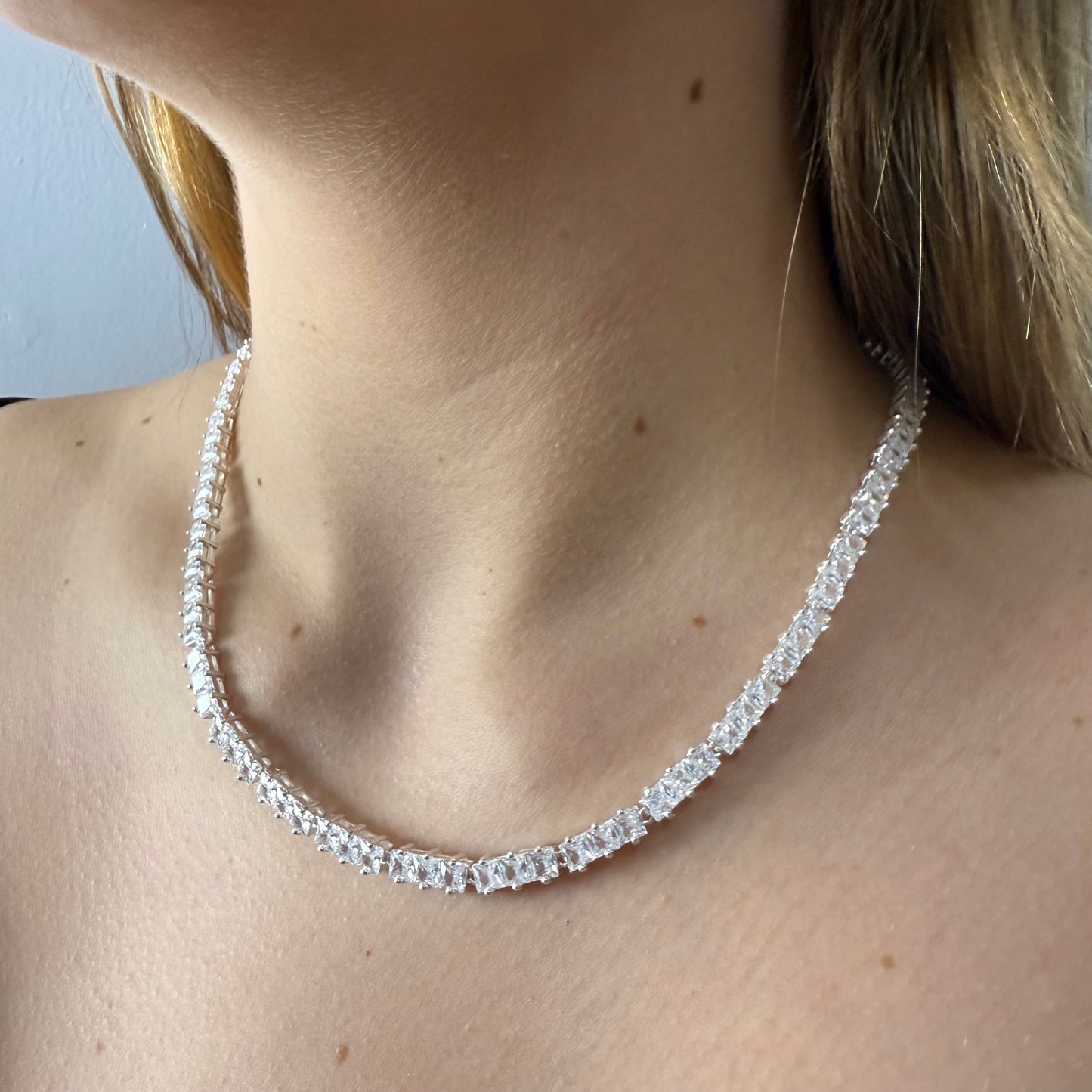 Cadena Tennis en Plata 925 con circones blancos