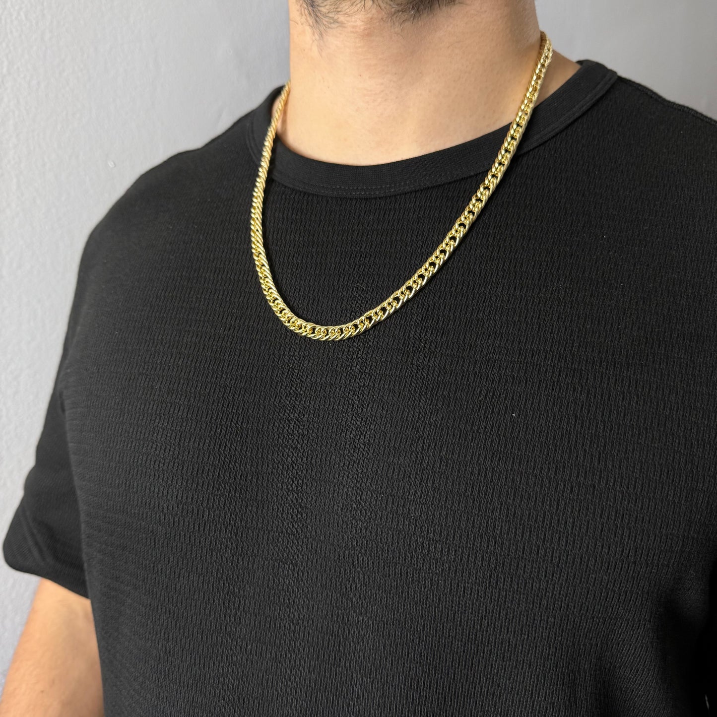 Cadena Doble Cubana Oro – 7 mm
