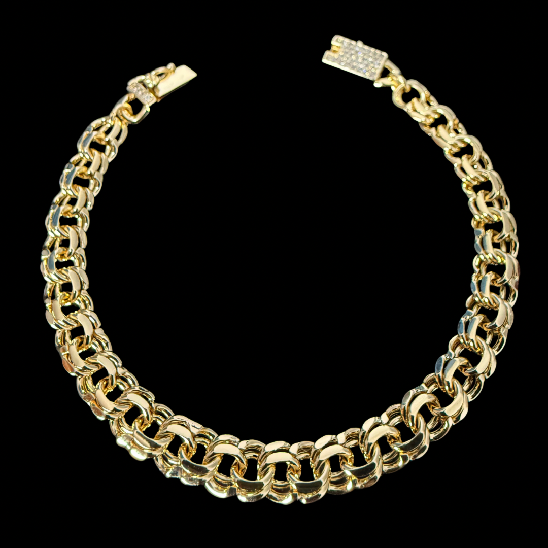 Pulsera Doble Rolo Oro – 8 mm
