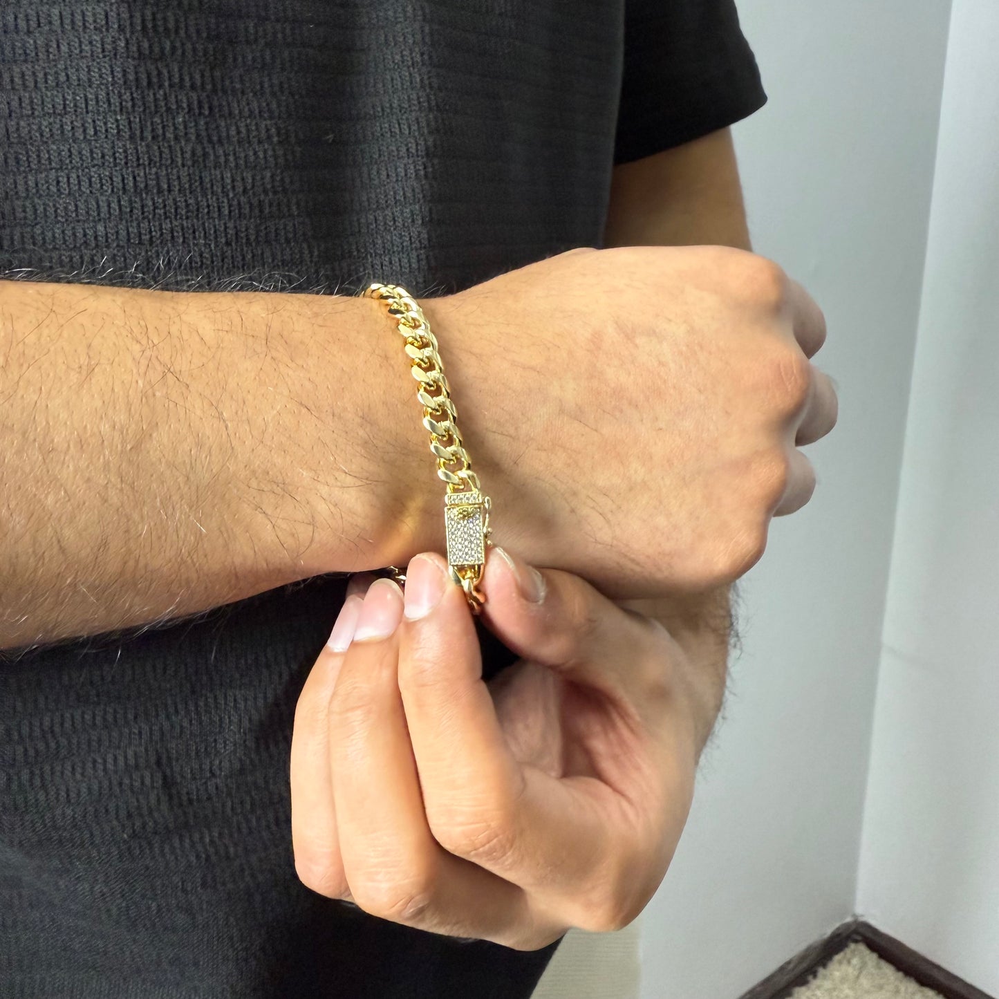 Pulsera Cubana Oro – 8 mm