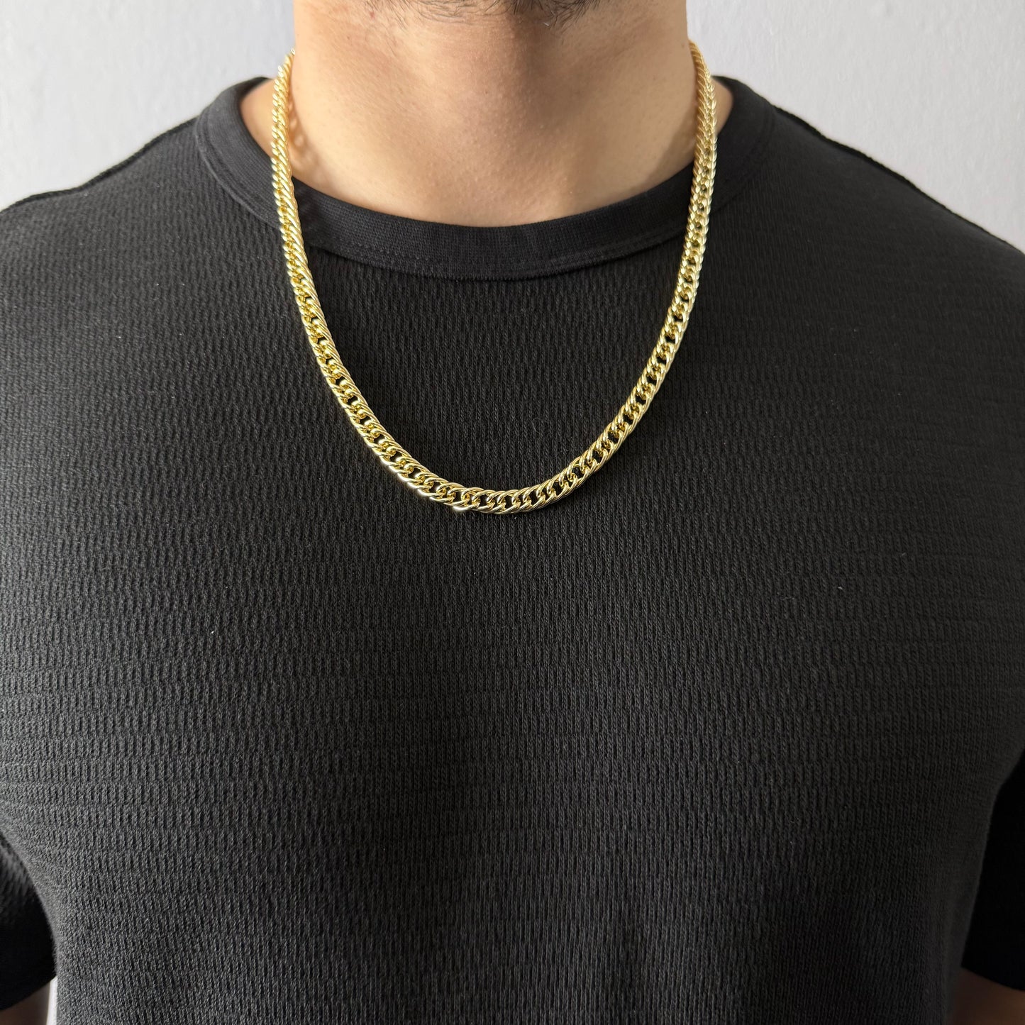 Cadena Doble Cubana Oro – 7 mm