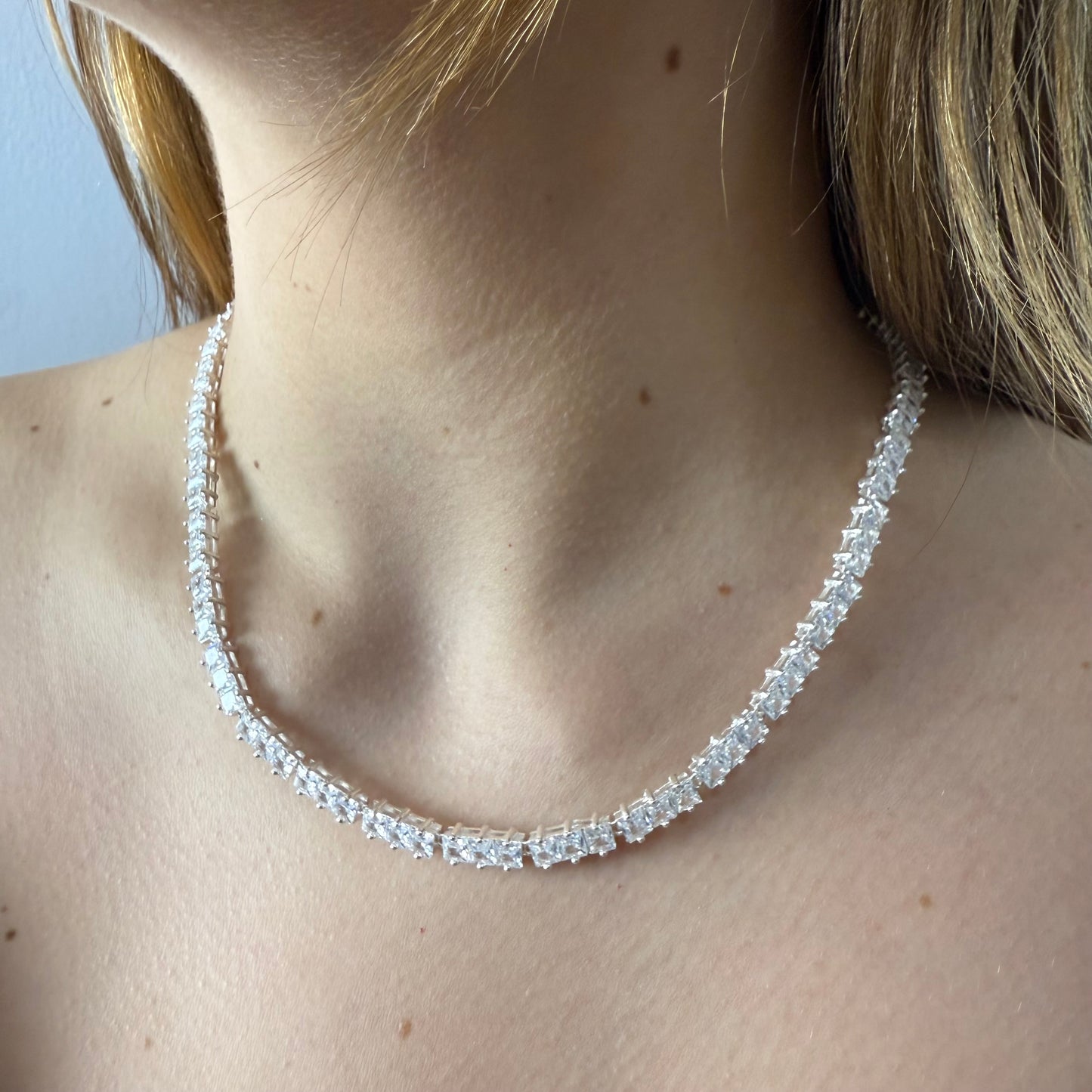 Cadena Tennis en Plata 925 con circones blancos