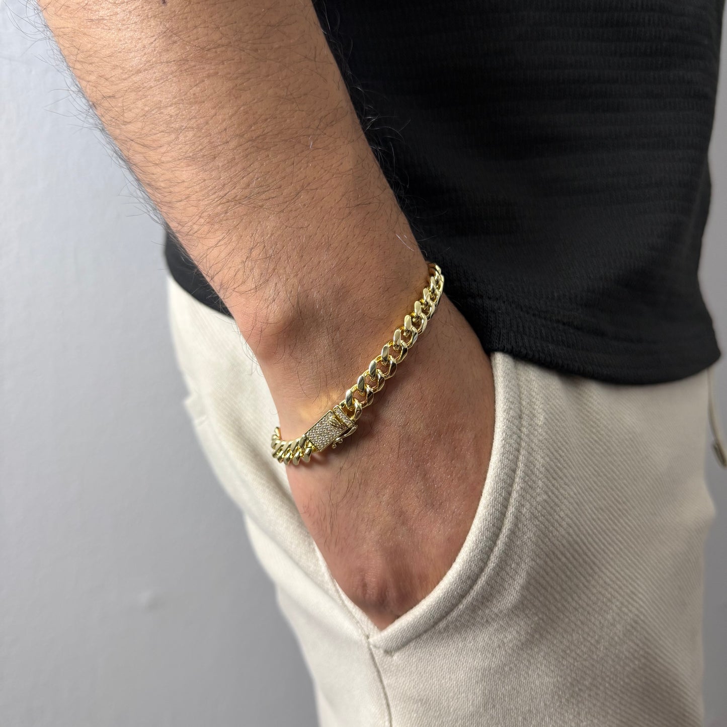 Pulsera Cubana Oro – 8 mm