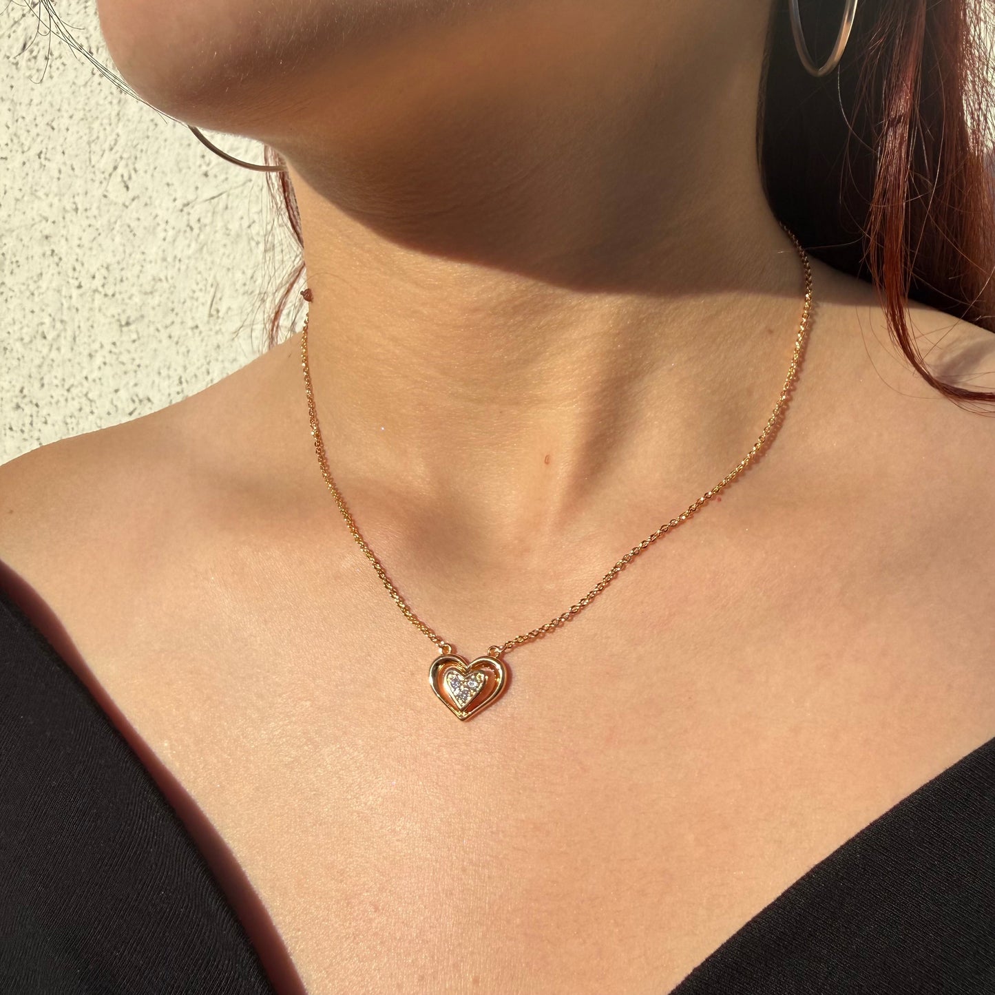 Cadena corazones radiante oro rosa