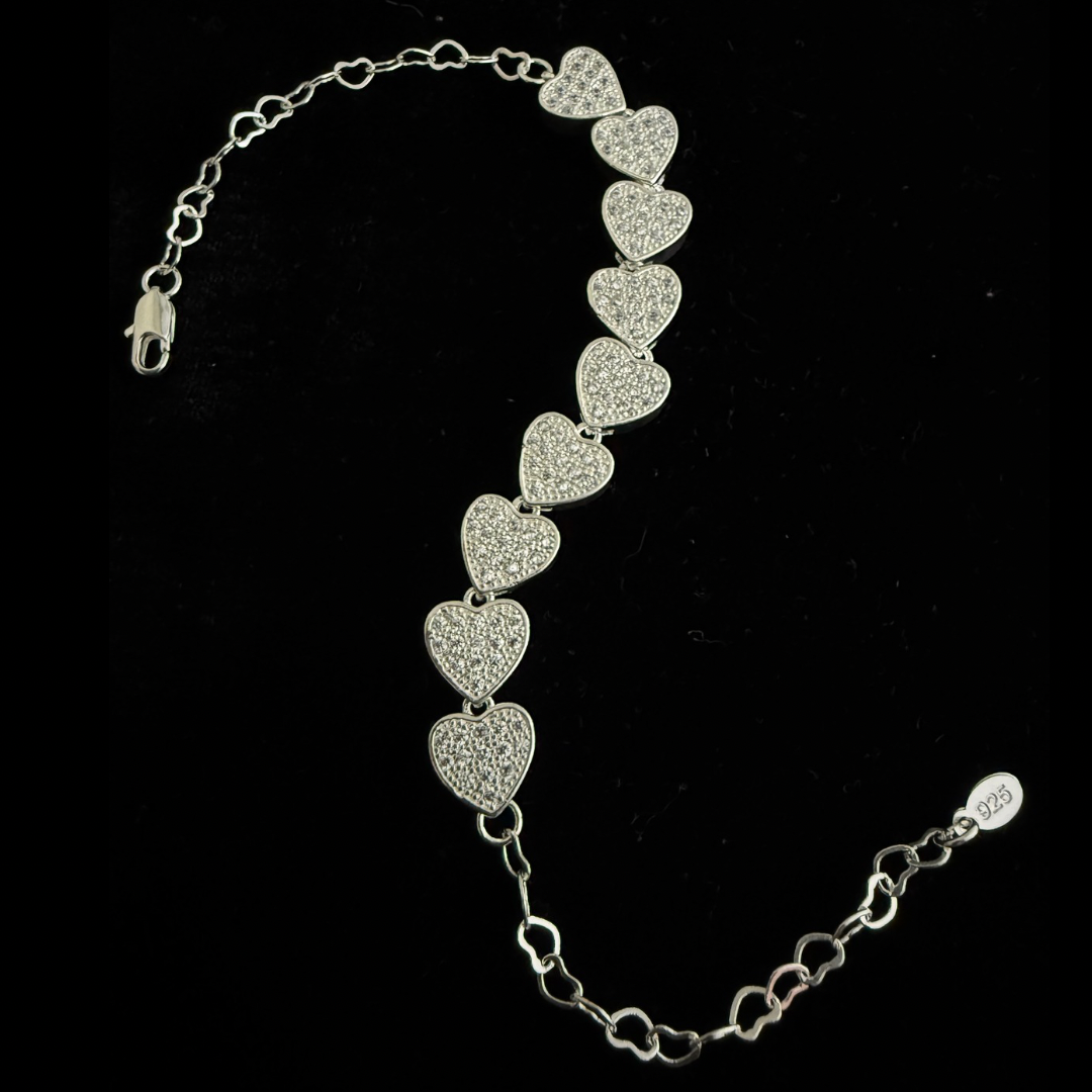 Pulsera Corazón Micro circón en Plata 925