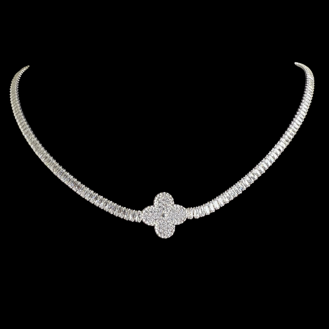 Collar Van Cleef en Plata 925 con micro circones