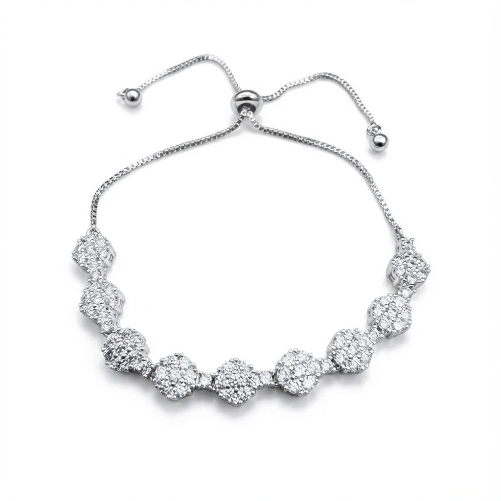 Pulsera Bruma de Cristal Plata