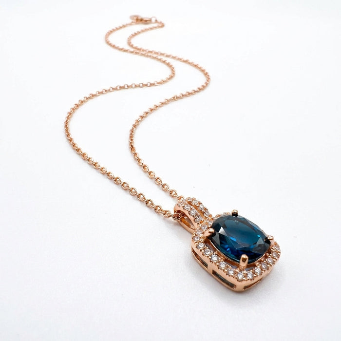 Cadena Cielo Azul- Oro Rosa