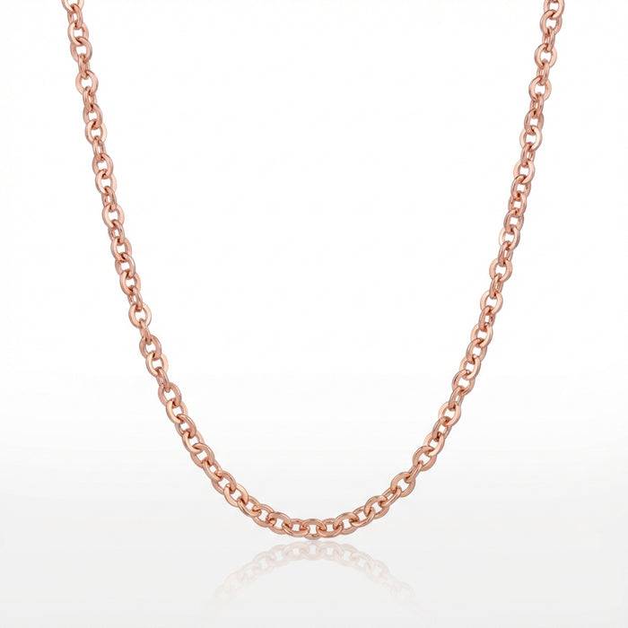 Cadena Eslabón Ovalado Oro Rosa