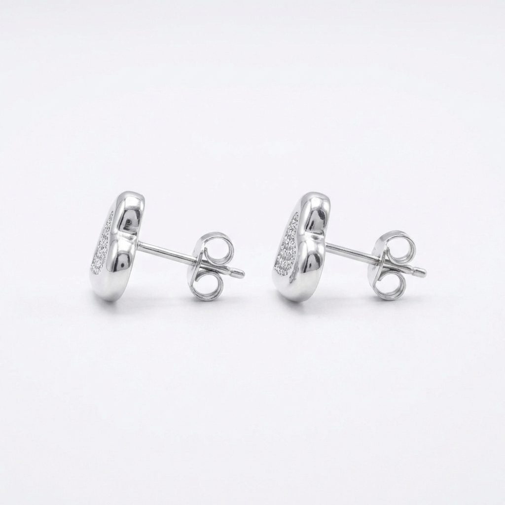 Aros Corazón Glam - Plata 925