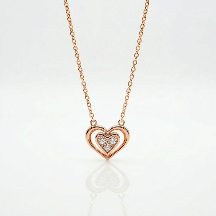Cadena corazones radiante oro rosa