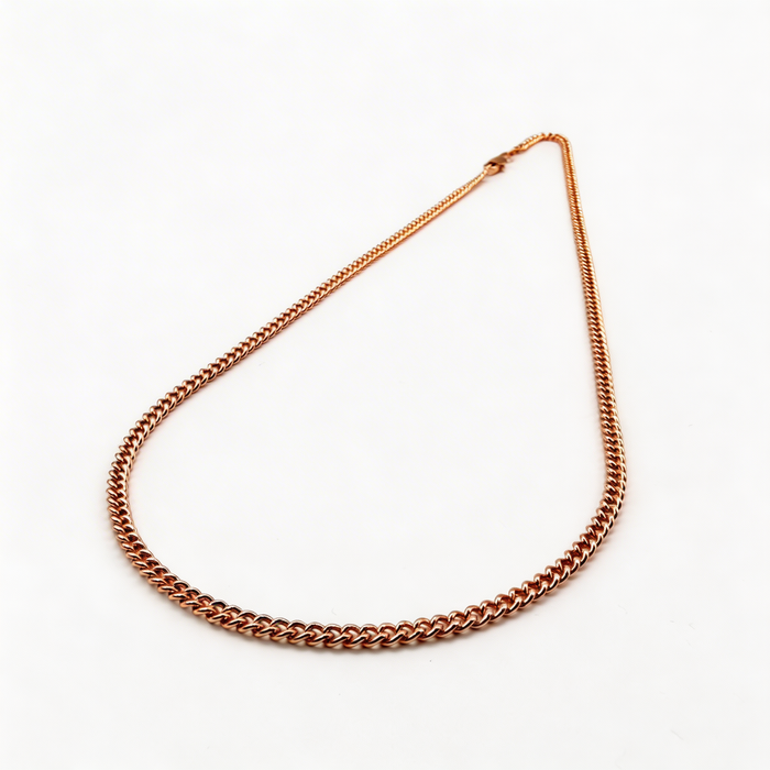 Cadena Cubana Oro Rosa – 3 mm