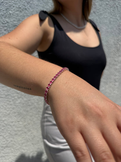 Pulsera Tennis Pink Intense - 3mm