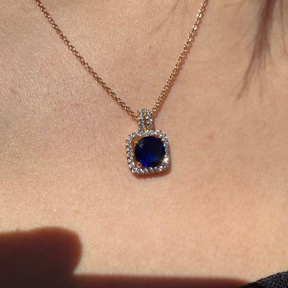 Cadena Cielo Azul- Oro Rosa
