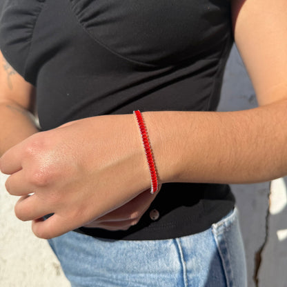 Pulsera Tennis orange 4 mm ajustable