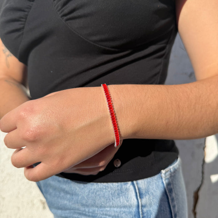 Pulsera Tennis orange 4 mm ajustable
