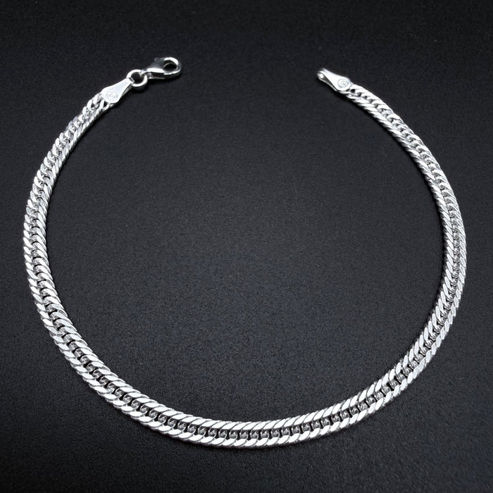 Pulsera Triple Cubana 4mm - Plata 925 Italy