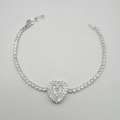 Pulsera Love Crowm Tennis en Plata 925