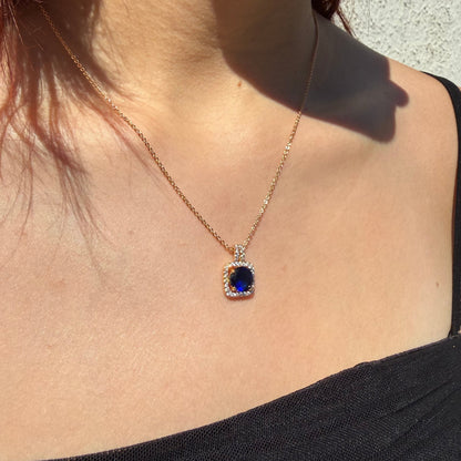 Cadena Cielo Azul- Oro Rosa