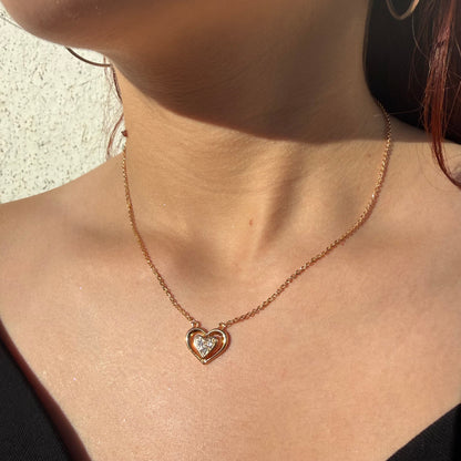 Cadena corazones radiante oro rosa