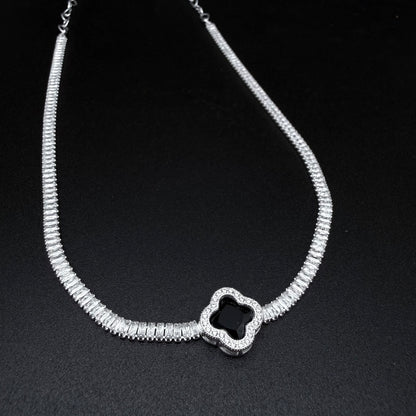Collar Van Cleef micro circón negro