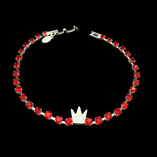 Pulsera Tennis Corona Roja 3mm