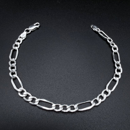 Pulsera Fígaro 5mm Inflada - Plata 925 Italy
