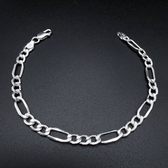 Pulsera Fígaro 5mm Inflada - Plata 925 Italy