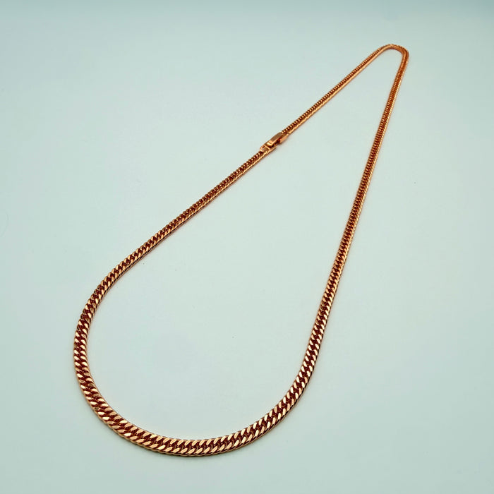 Cadena Cubana Oro Rosa – 4mm