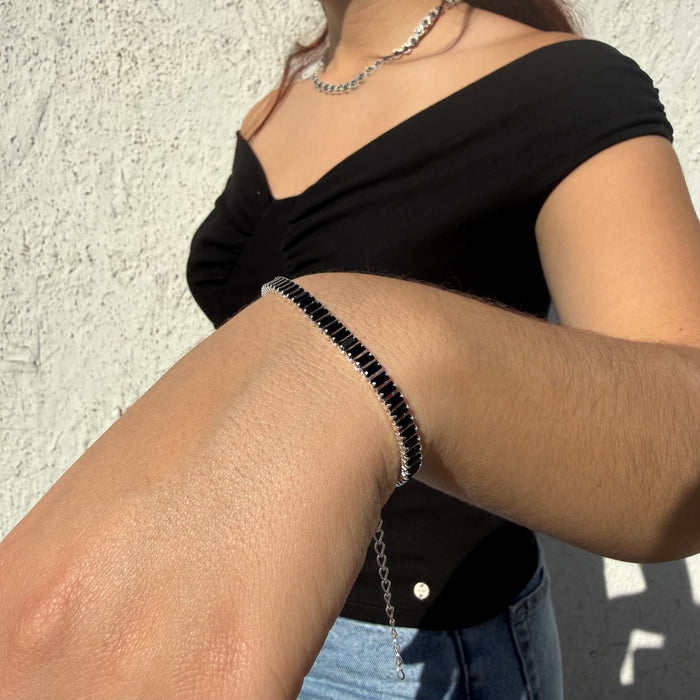 Pulsera Tennis Black 4 mm ajustable