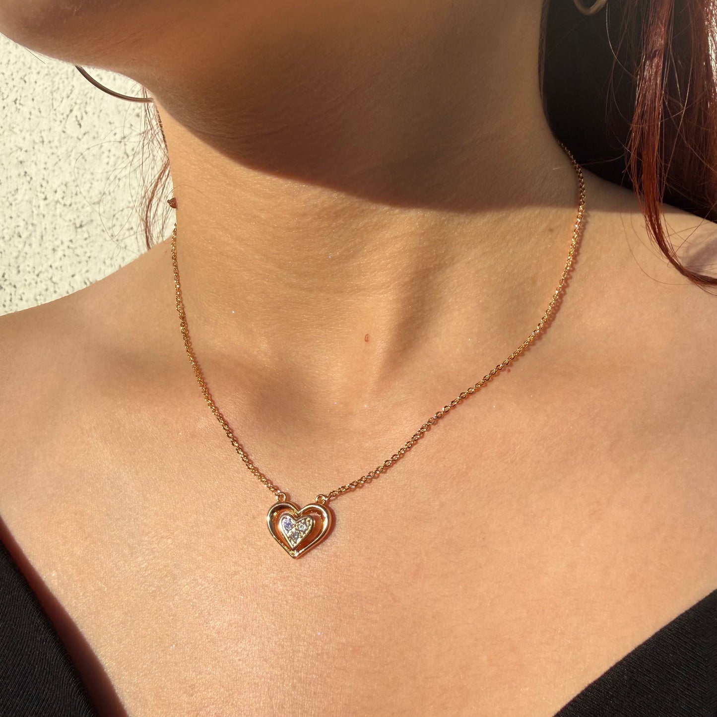 Cadena corazones radiante oro rosa