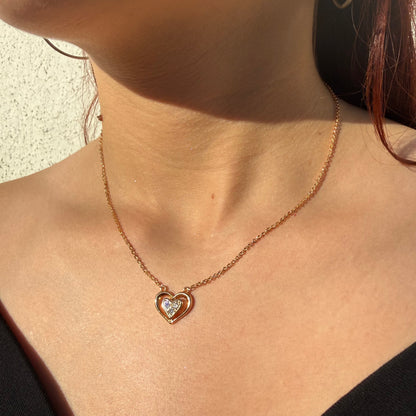 Cadena corazones radiante oro rosa