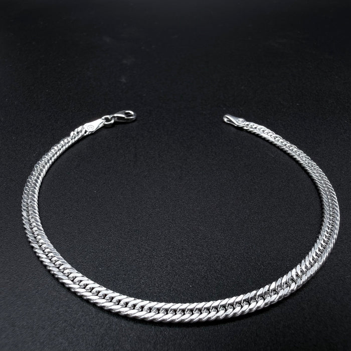 Pulsera Triple Cubana 4mm - Plata 925 Italy