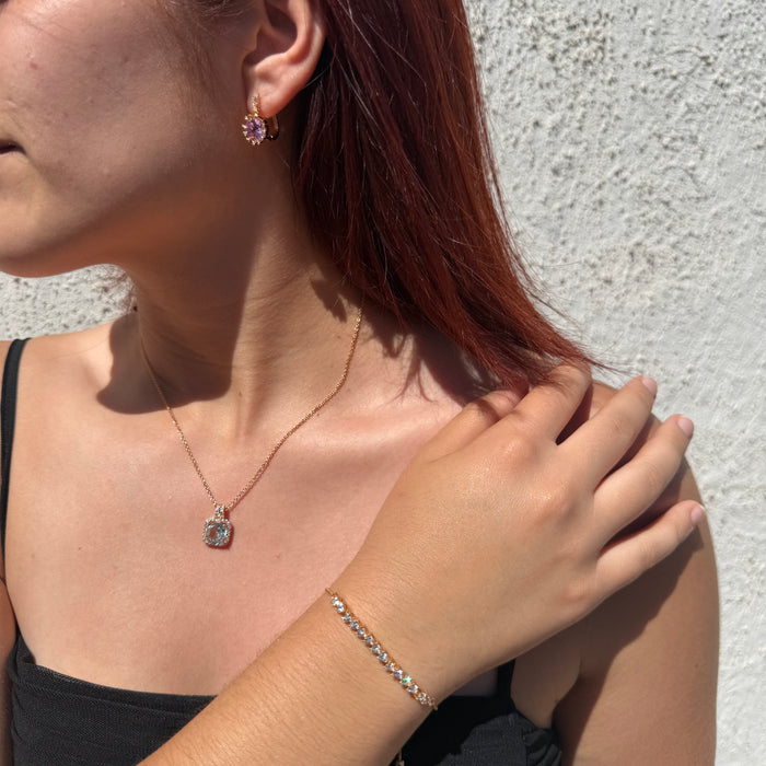 Cadena Cielo Celeste- Oro Rosa