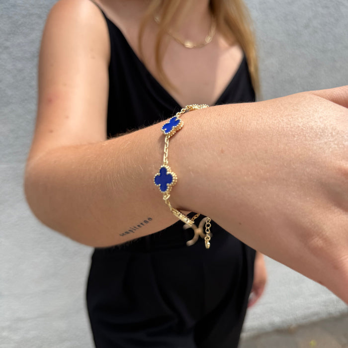 Pulsera Van Cleef Azul Dual Oro