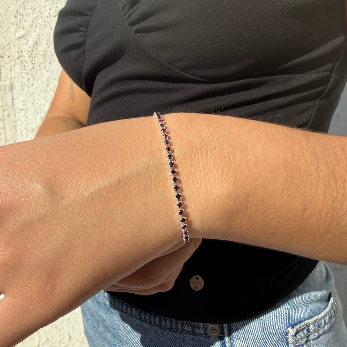 Pulsera Tennis Dark Purple 2mm