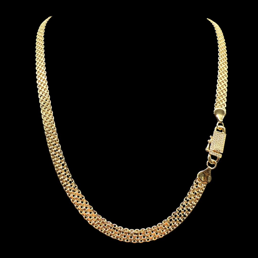 Cadena Tejido Chino Oro – 8 mm