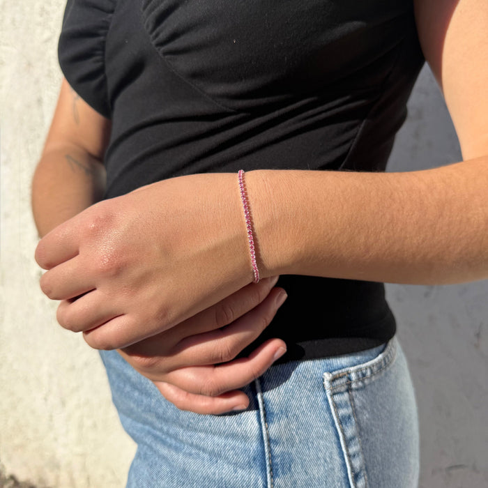 Pulsera Tennis pink  2mm