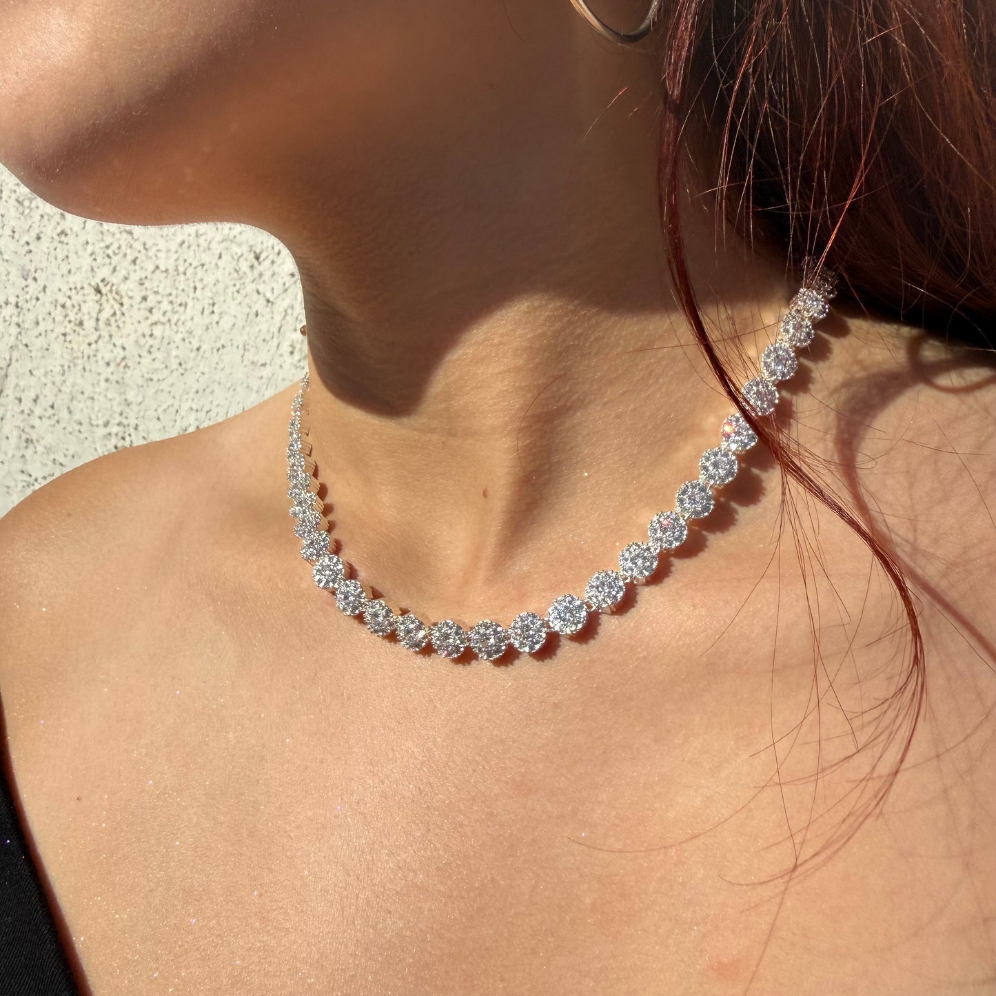 Collar Glam Circones Blancos Plata 925 – Silver Ice 03