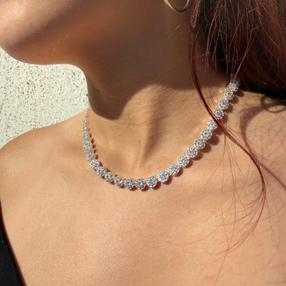 Collar Glam Circones Blancos Plata 925 – Silver Ice 03