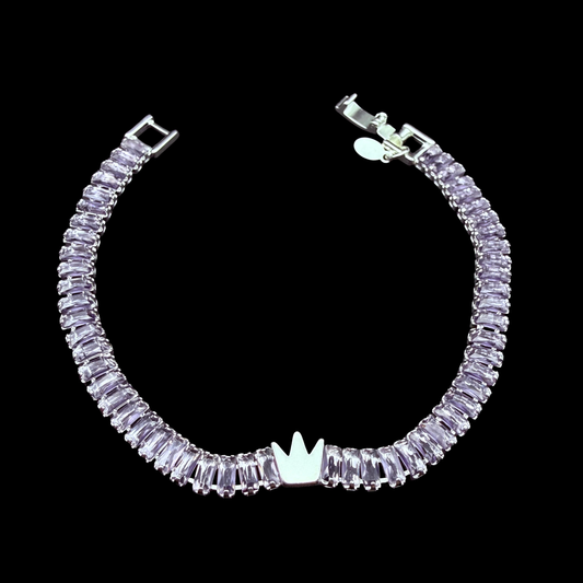 Pulsera Tennis Corona Morada 6mm