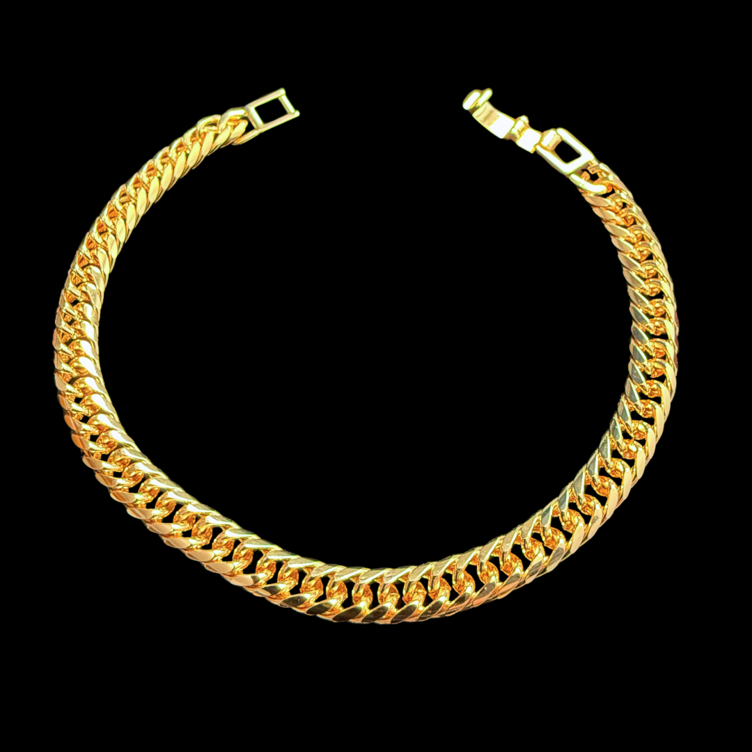 Pulsera Doble Cubana Oro Rosa – 6 mm
