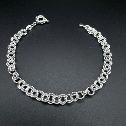 Pulsera Doble Rolo Plata 925 - 6mm