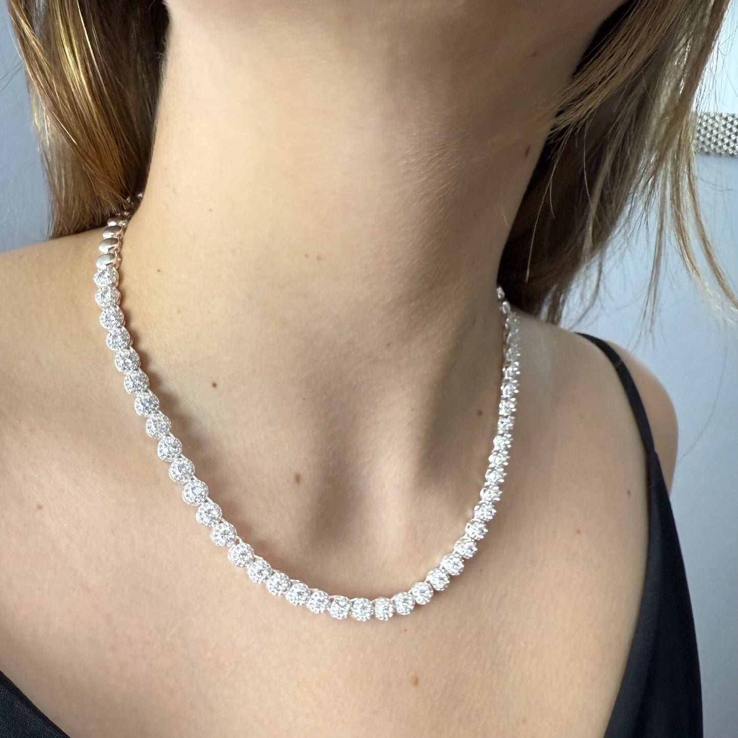 Cadena Luna Ice en Plata 925 con micro circones