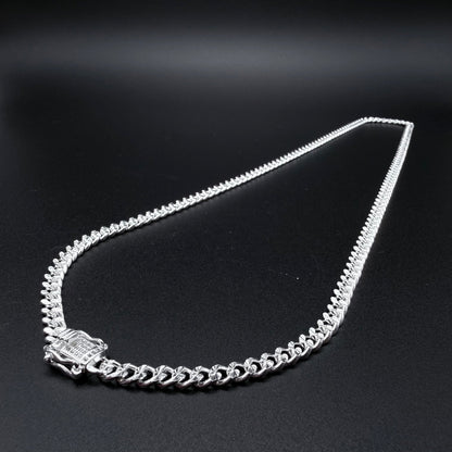 Cadena Cubana broche cajón 5mm – Silver Ice 01
