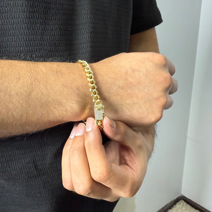 Pulsera Cubana Oro – 8 mm