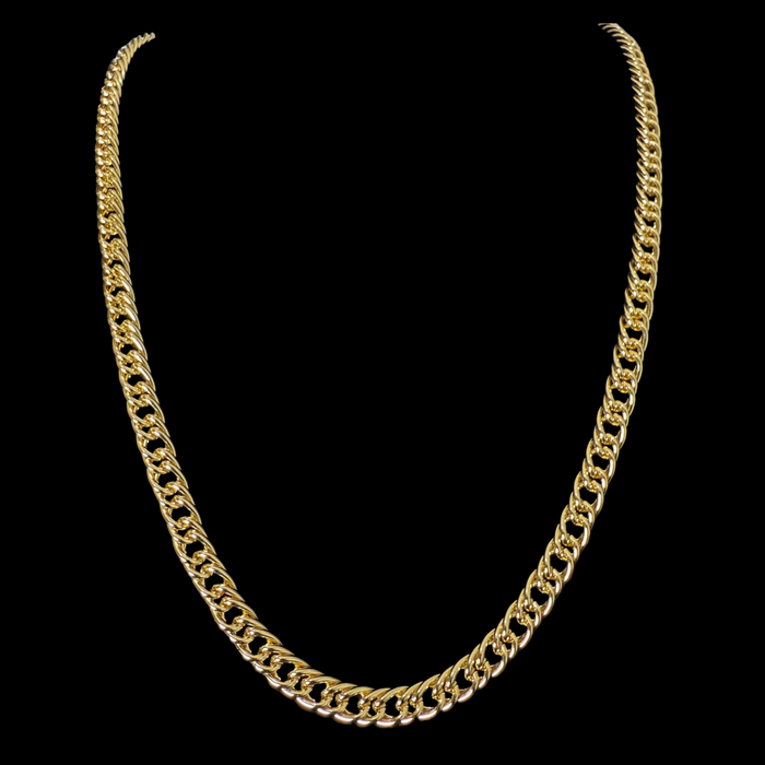 Cadena Doble Cubana Oro –  7 mm