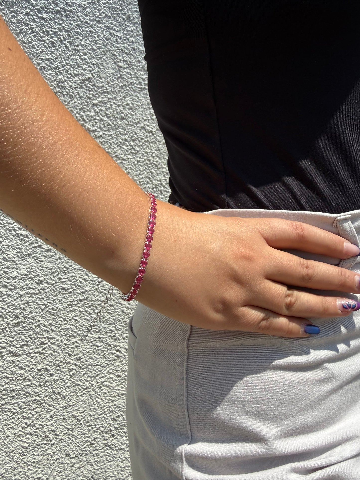Pulsera Tennis Pink Intense - 3mm